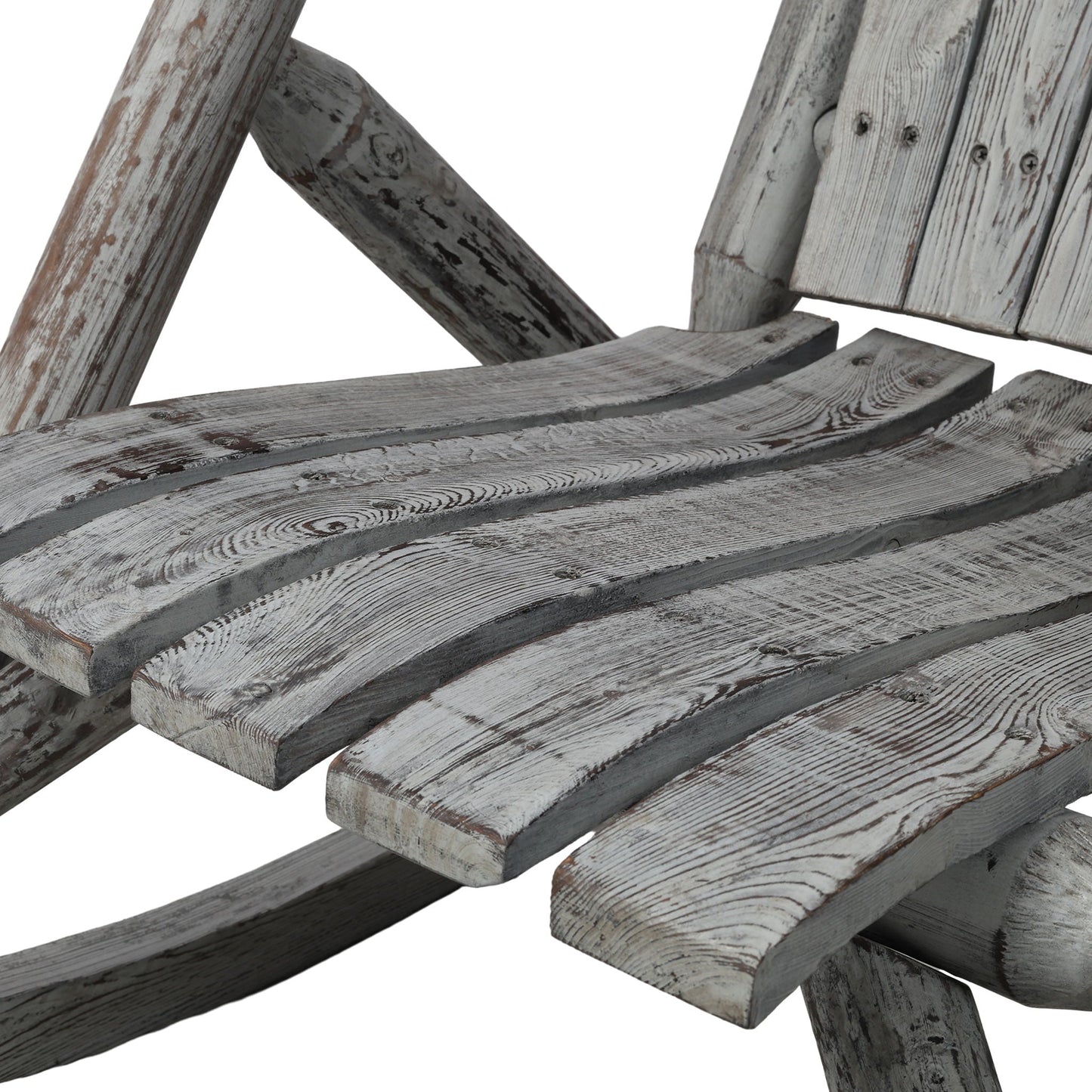 Durable Wooden Porch Rocker fir log rocking chair in weathered wood finish by HouseOfZazla on Tampa Home & Garden Store