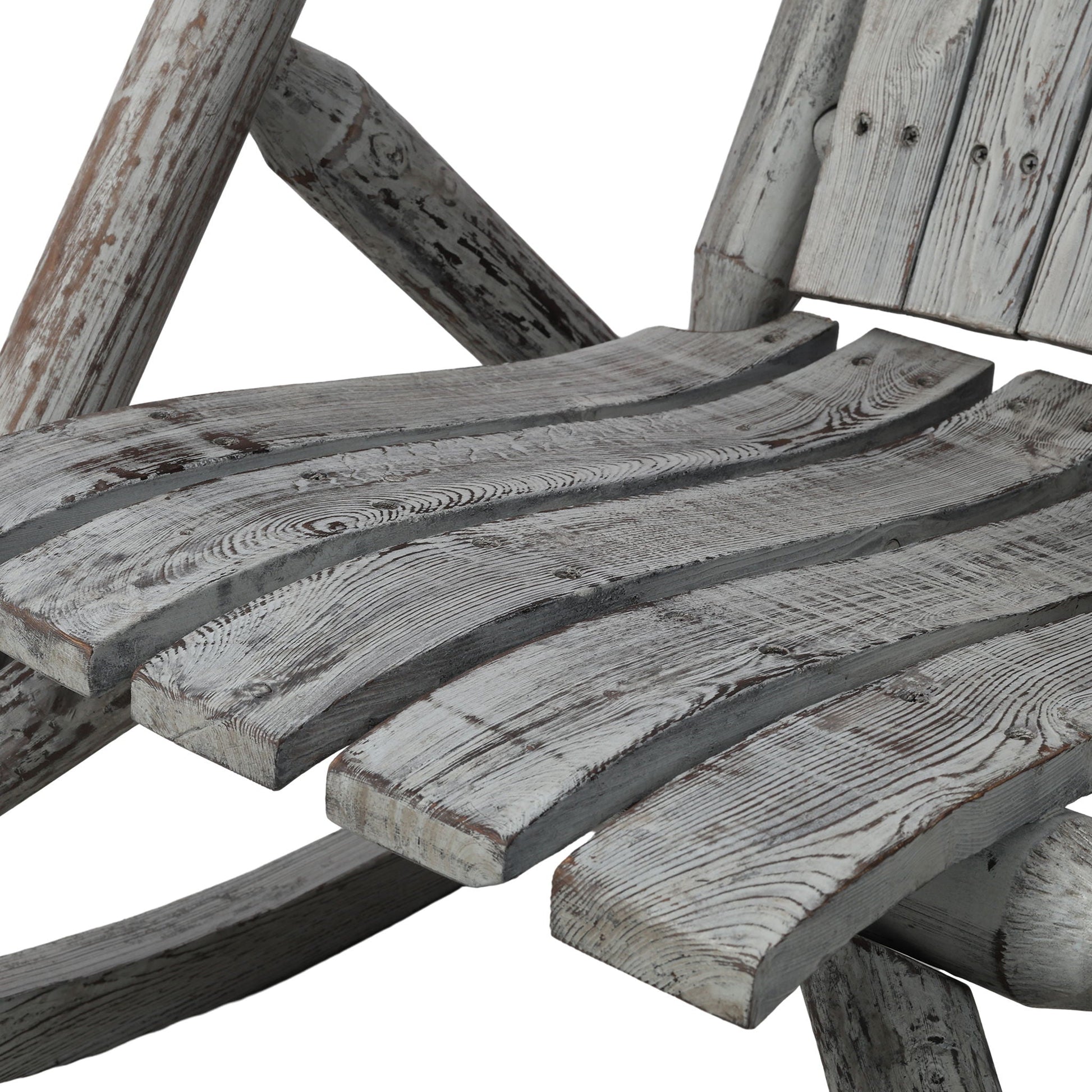 Durable Wooden Porch Rocker fir log rocking chair in weathered wood finish by HouseOfZazla on Tampa Home & Garden Store