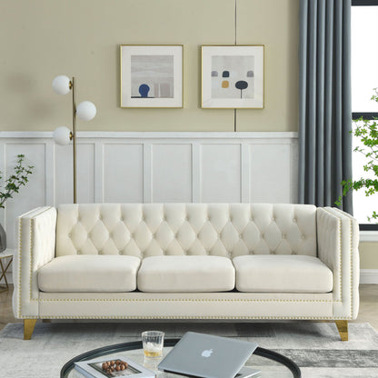 Upholstered Chesterfield Sofa for Living Room