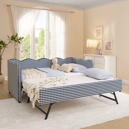 Gingham Daybed With Usb Port And The Wave Shape