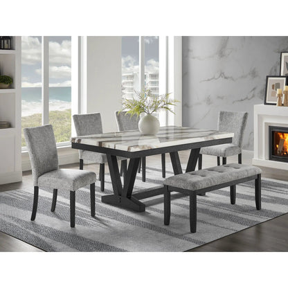 Oceanic dining chairs set of 2 in gray upholstery with black legs for a modern dining room on Tampa Home & Garden Store