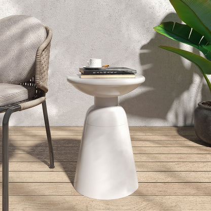 Modern Round Metal Pedestal Outdoor Table