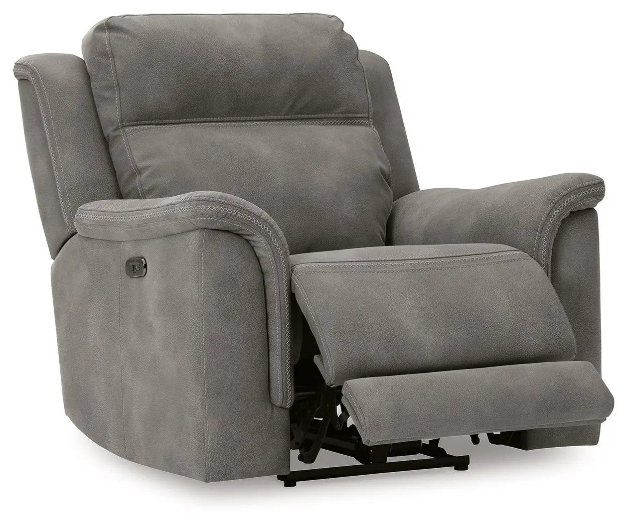 Next-Gen Durapella Power Recliner, gray fabric, padded arms by Unique Piece Furniture on Tampa Home & Garden Store