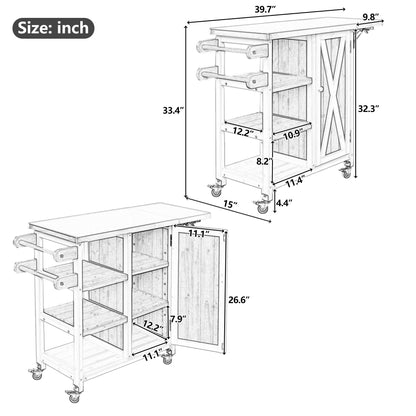 Foldable outdoor kitchen island cart with wood finish, on wheels, HouseOfZazla on Tampa Home & Garden Store