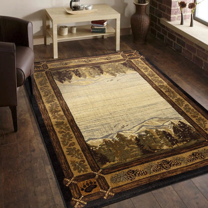 Nature's Nest Lodge Area Rug in Earth Tones