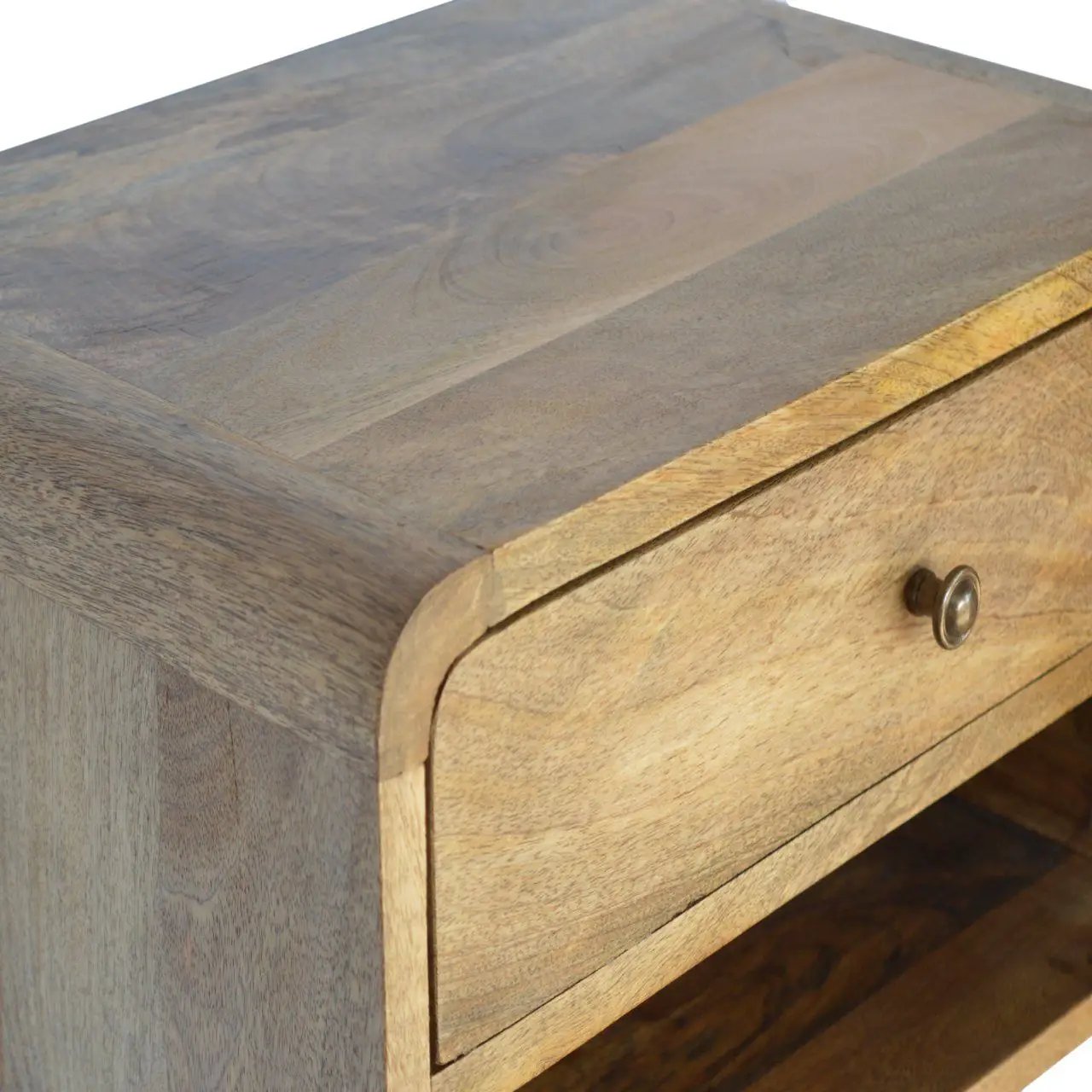 Curve Upper Slot Floating Nightstand with Drawer