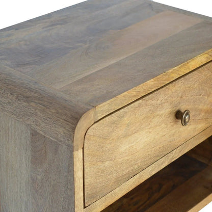 Curve Upper Slot Floating Nightstand with Drawer