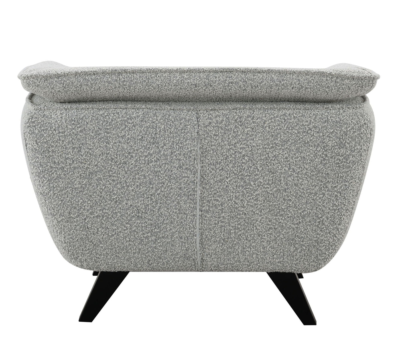 Nayeli Boucle Chair, gray boucle armchair by HouseOfZazla with black angled legs on Tampa Home & Garden Store
