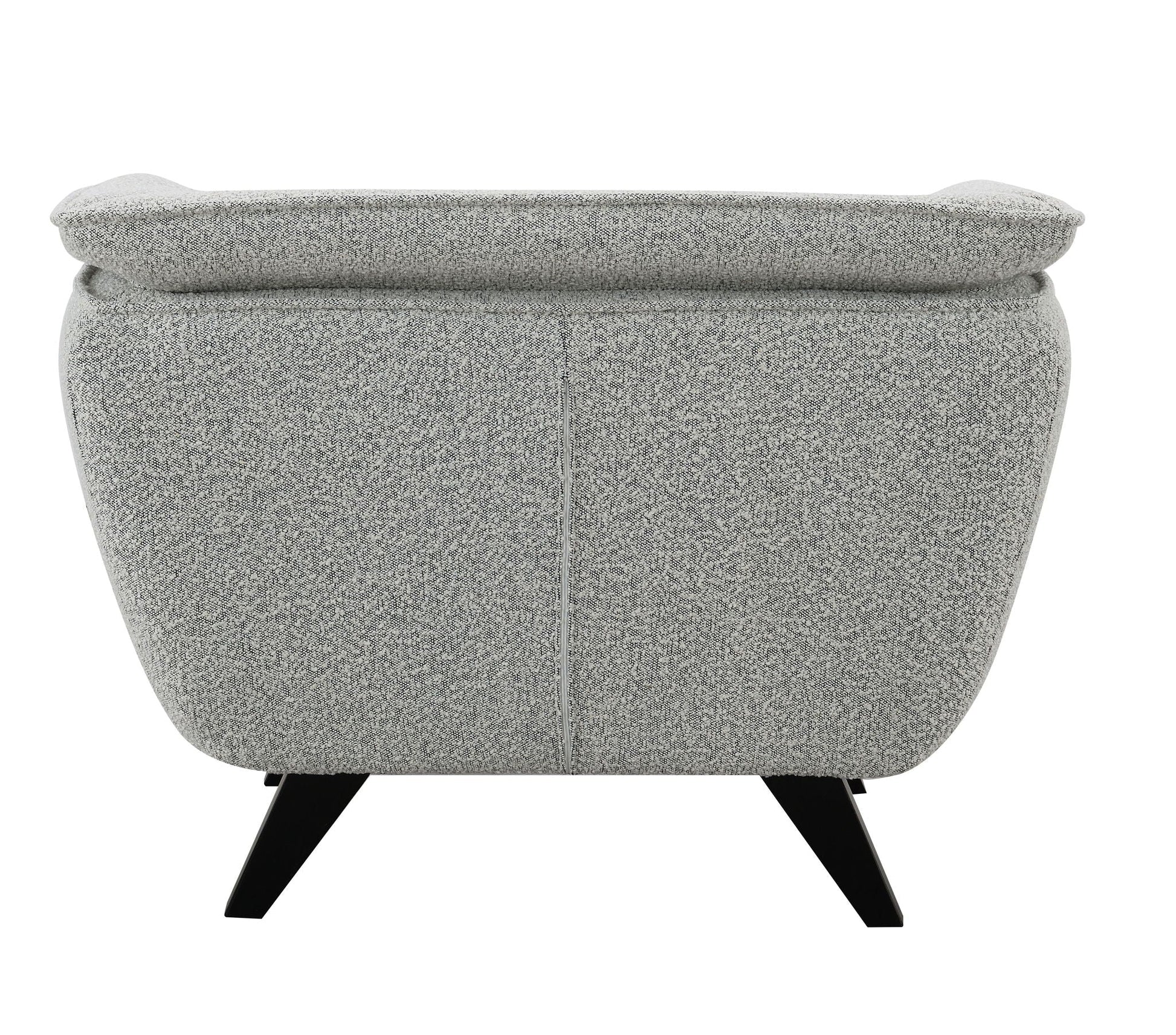 Nayeli Boucle Chair, gray boucle armchair by HouseOfZazla with black angled legs on Tampa Home & Garden Store