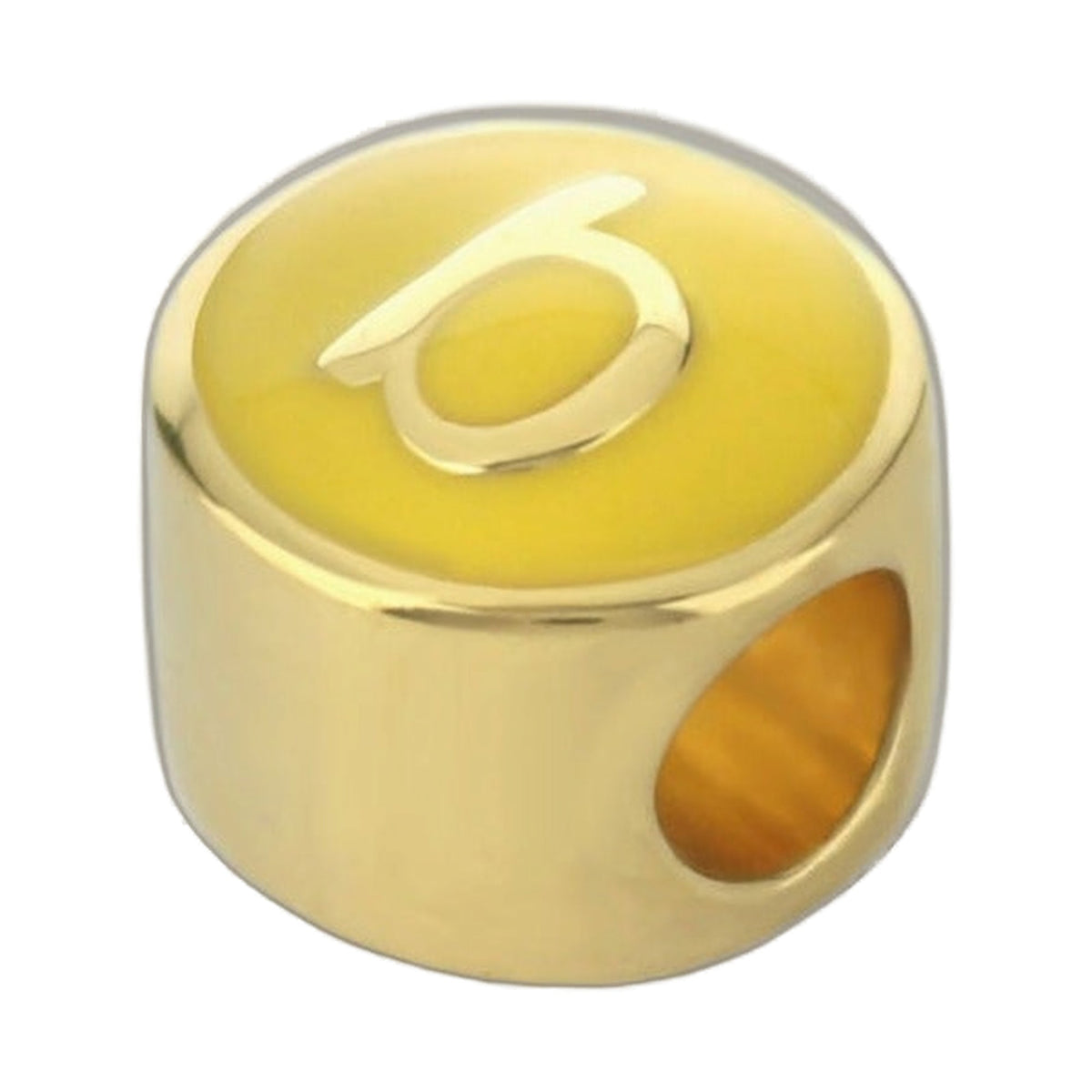 Gabriella Beads Initial charm bead yellow with cream G by Lauren G Adams on Tampa Home & Garden Store