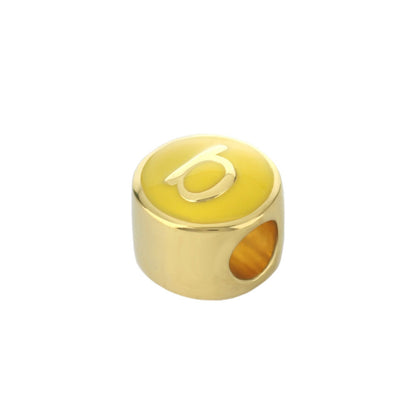 Gabriella Beads Initial charm gold bead with yellow enamel and raised G by Lauren G Adams on Tampa Home & Garden Store