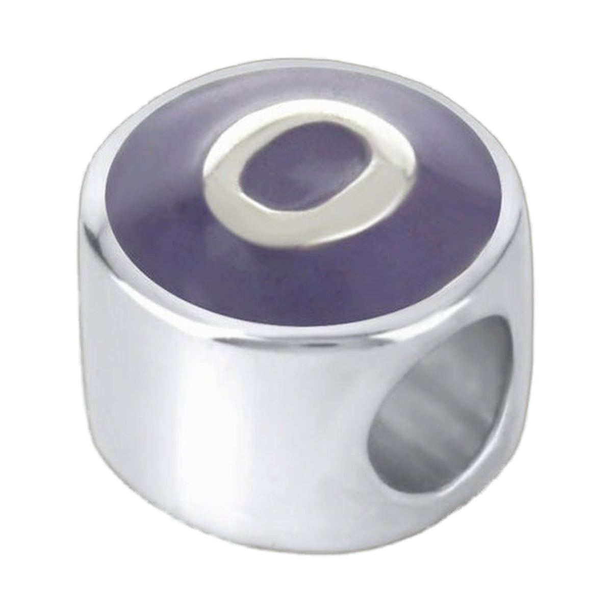 Gabriella Beads Initial charm in purple enamel with white inner ring by Lauren G Adams on Tampa Home & Garden Store