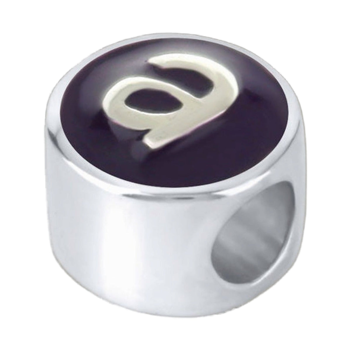Gabriella Beads Initial charm pendant G by Lauren G Adams, purple enamel background, silver bezel on Tampa Home & Garden Store
