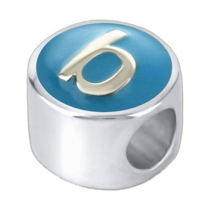 Gabriella Beads Initial charm blue enamel disc with white G on Tampa Home & Garden Store