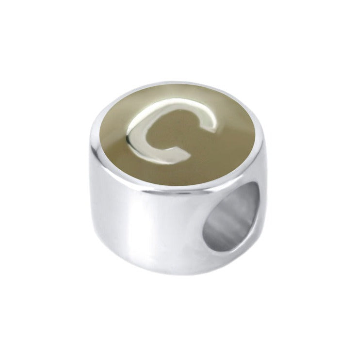Gabriella Beads Initial charm silver bead with gold-tone top and C cutout by Lauren G Adams on Tampa Home & Garden Store