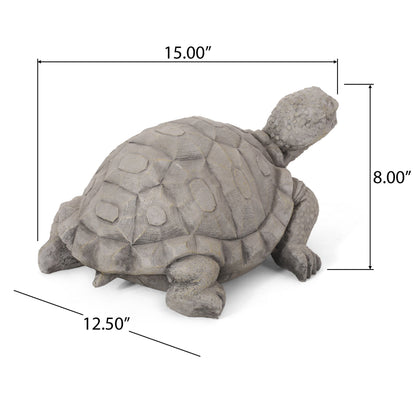 Outdoor turtle statue by HouseOfZazla in gray stone finish, garden accessory on Tampa Home & Garden Store