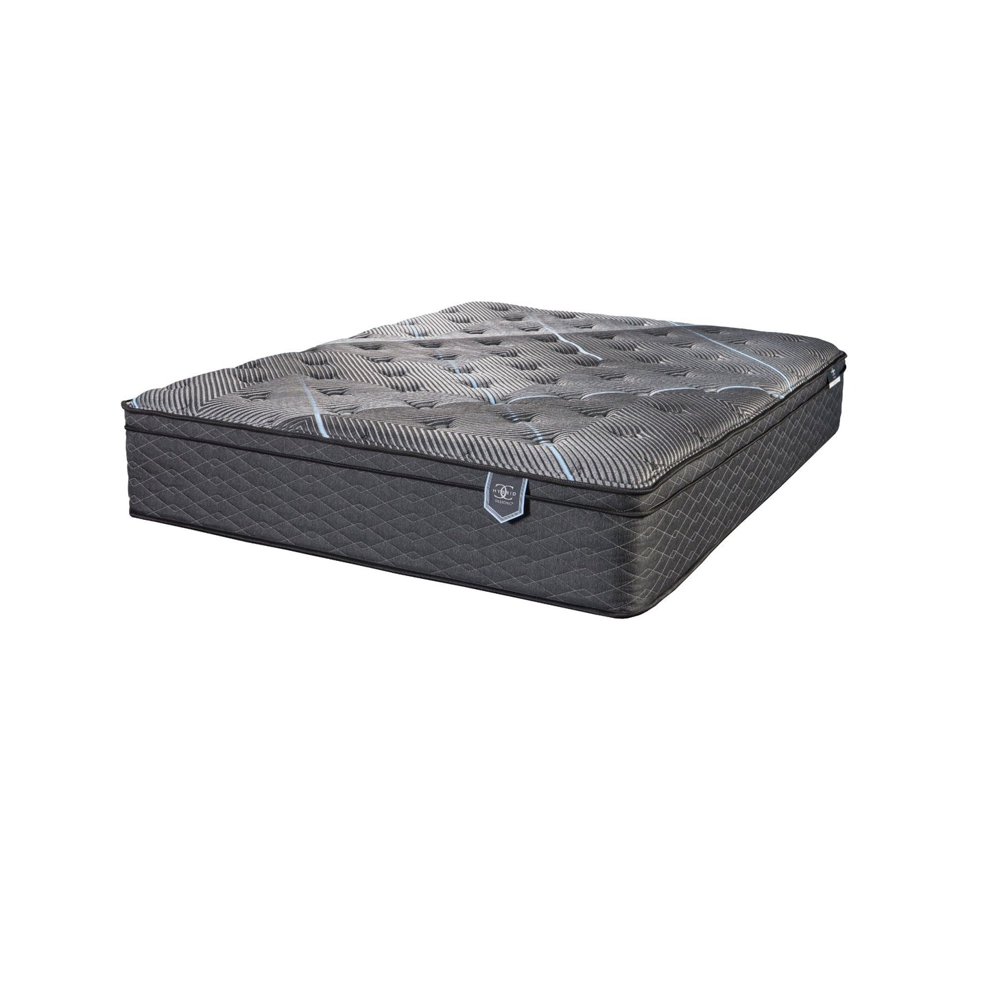 Mattress Comfort Care Hybrid Plush by HouseOfZazla, dark gray quilted cover with stitching on Tampa Home & Garden Store