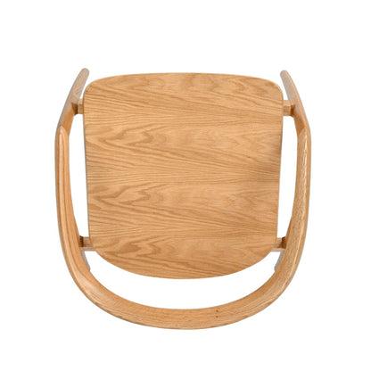 Scandinavian Sculpted Dining Chair with Arms by HouseOfZazla in warm natural oak on Tampa Home & Garden Store