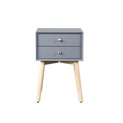 Side Table With Two Drawers Mid Century Modern