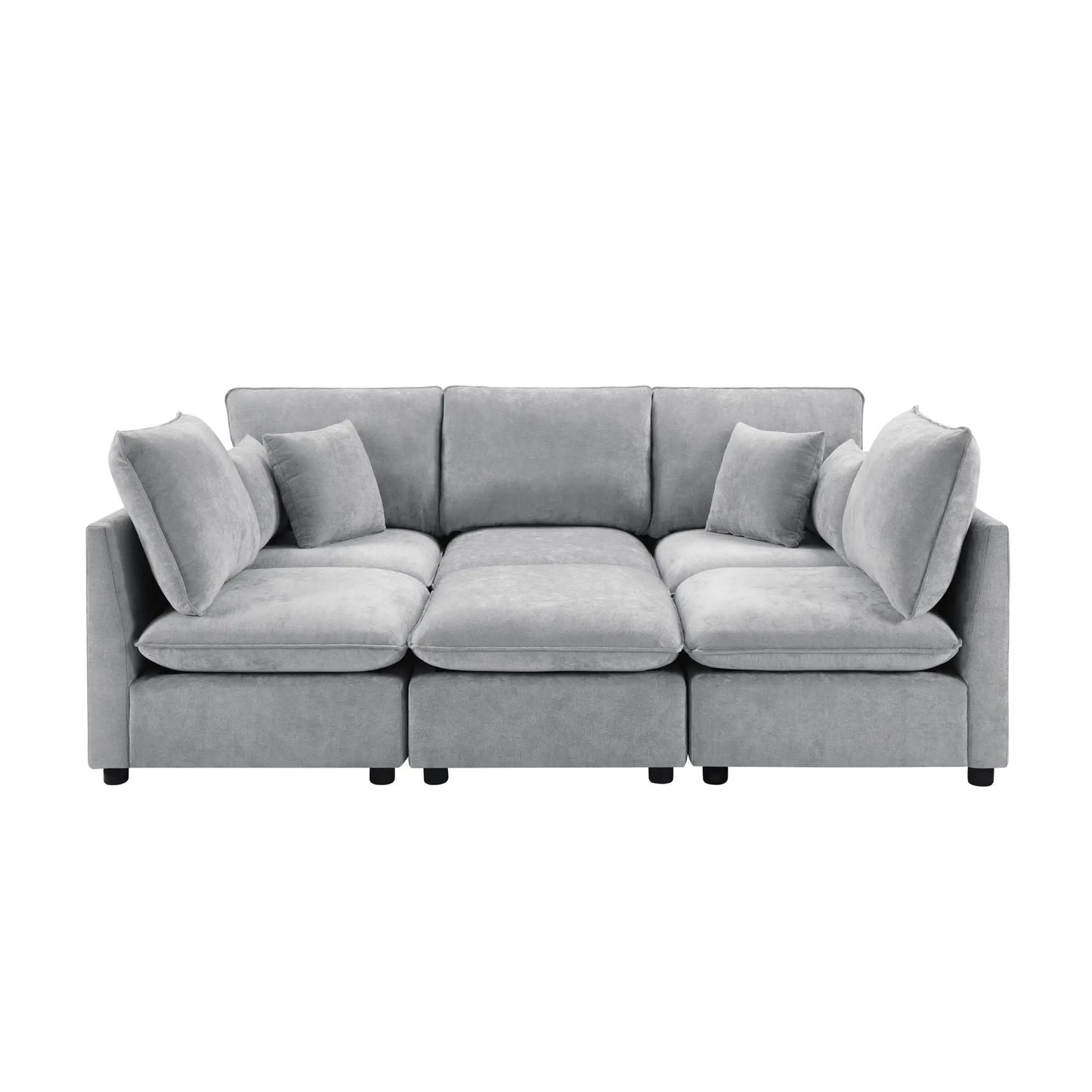 Modern U-shaped sectional sofa with movable ottoman, gray 2-piece set Unique Piece Furniture on Tampa Home & Garden Store