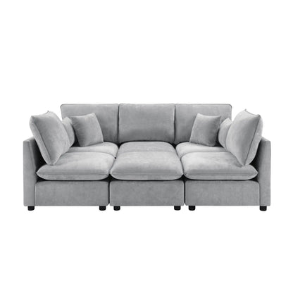 Modern U-shaped sectional sofa with movable ottoman, gray 2-piece set Unique Piece Furniture on Tampa Home & Garden Store