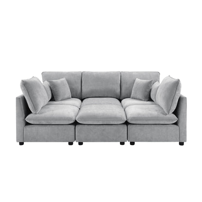U Shaped Sectional Sofa and a Storage Ottoman