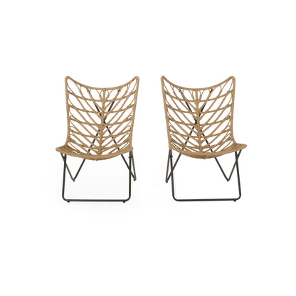 Bryson light brown outdoor chairs with geometric cross base, 2-pack, HouseOfZazla on Tampa Home & Garden Store