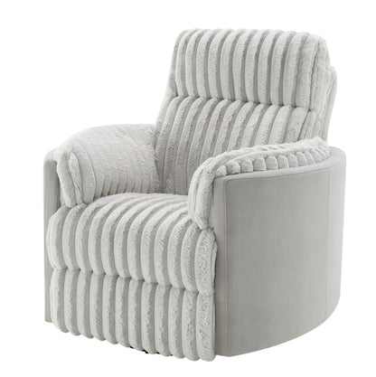 Emee Corduroy Swivel Glider Chair Gray with channel quilting by Unique Piece Furniture on Tampa Home & Garden Store