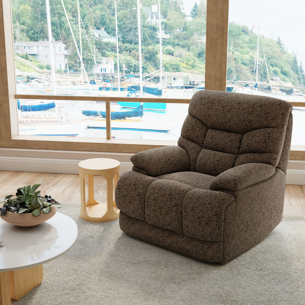 Modern Soft Fabric and Smooth Glider Recliner