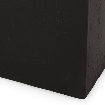 Modern Outdoor Planter in black textured finish; close-up corner view on Tampa Home & Garden Store