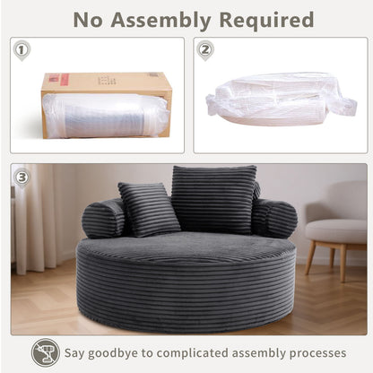Round Sofa Bed and Pillows for the Living Room