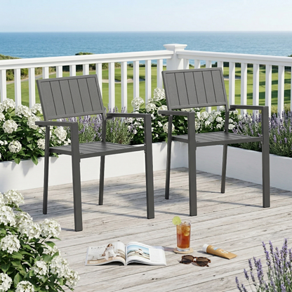 Modern Outdoor and Indoor Metal Chair Set of Two