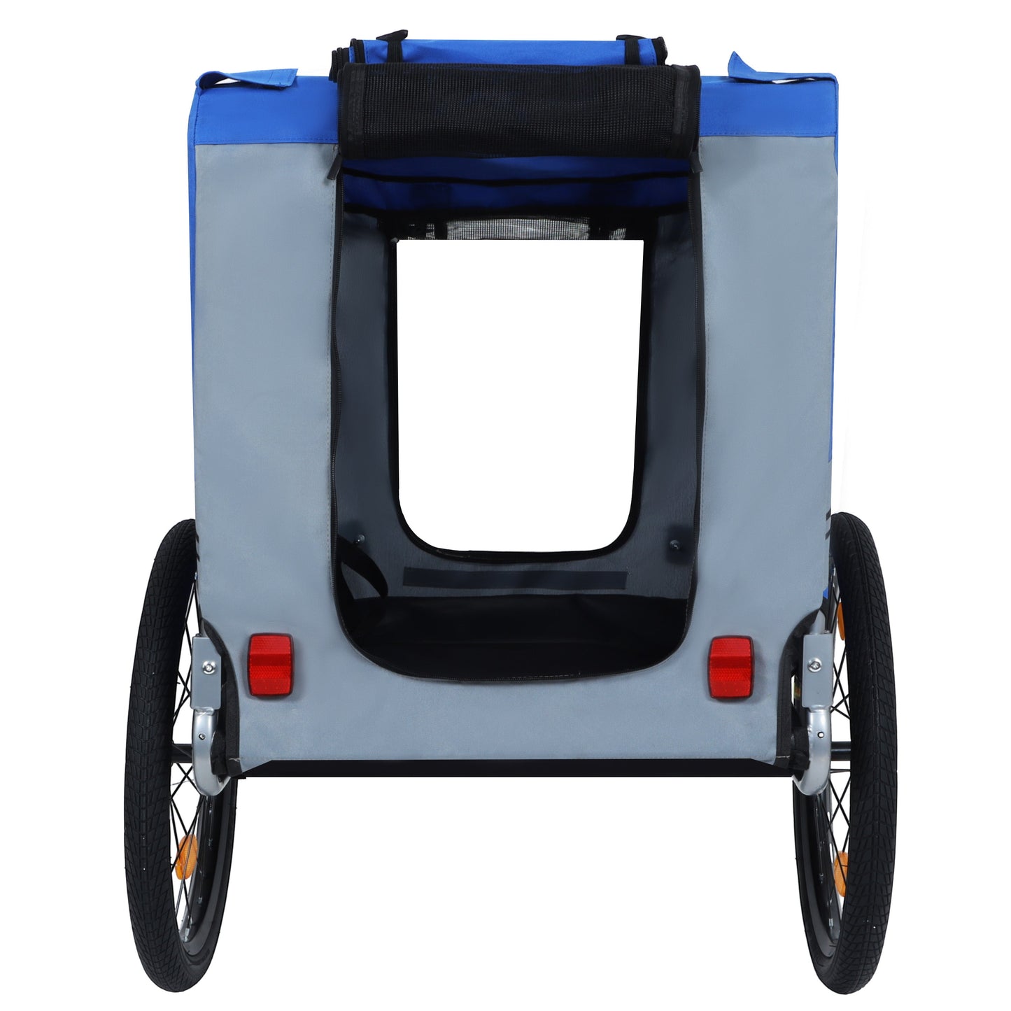 HouseOfZazla Large Folding Bike Trailer for Dogs – 66LB All-Terrain Pet Carrier, blue gray on Tampa Home & Garden Store