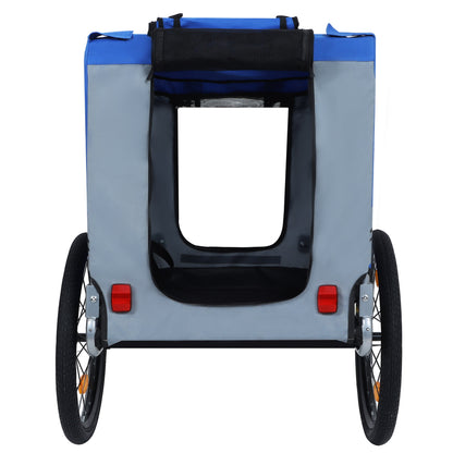 HouseOfZazla Large Folding Bike Trailer for Dogs – 66LB All-Terrain Pet Carrier, blue gray on Tampa Home & Garden Store