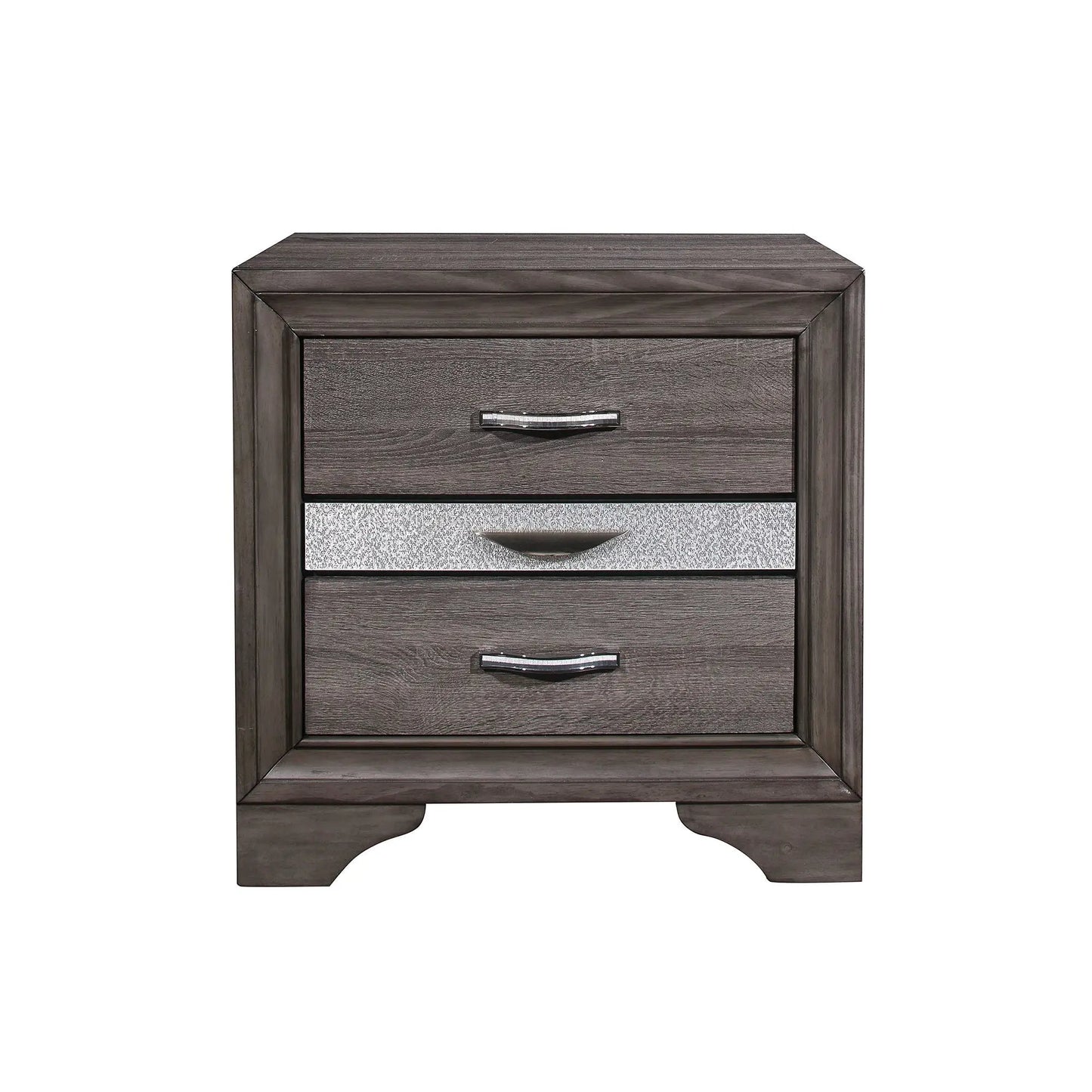 Ryder Sparkle Nightstand Gray With Three Drawers