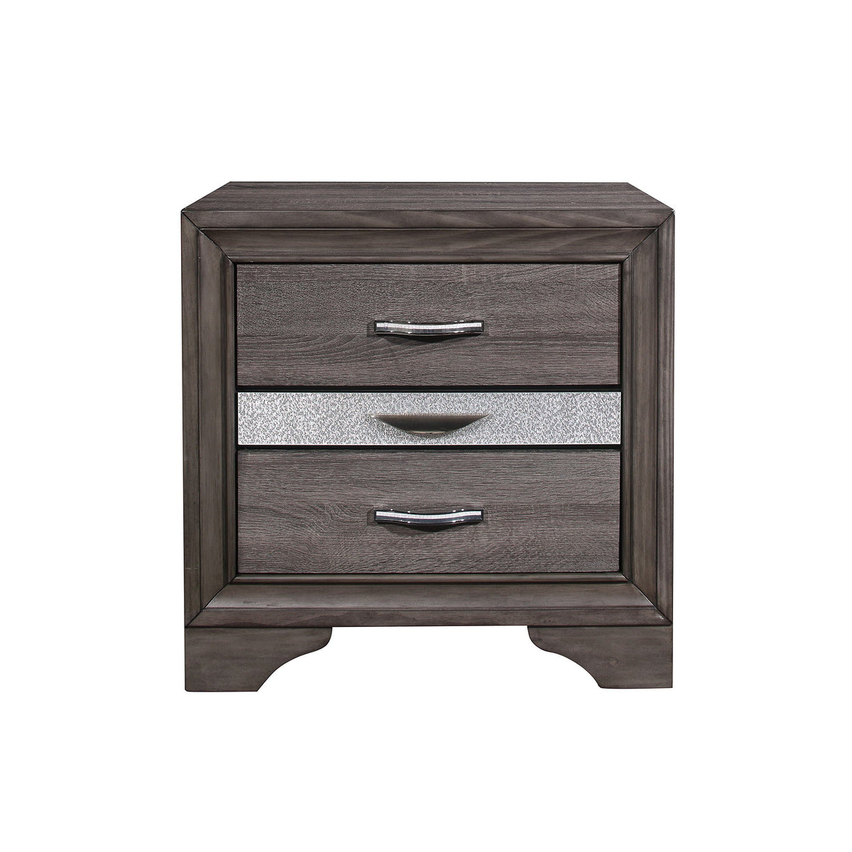 Sparkle Nightstand with Three Drawers in gray by HouseOfZazla, accent bedside table on Tampa Home & Garden Store