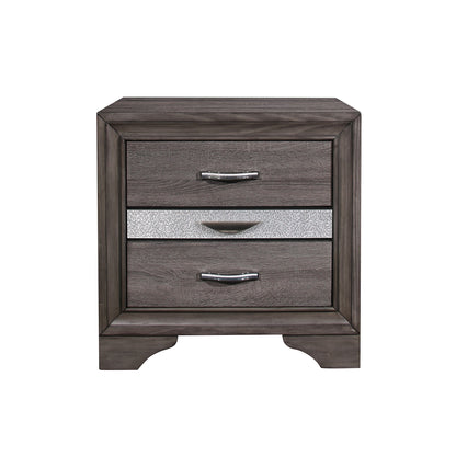 Sparkle Nightstand with Three Drawers in gray by HouseOfZazla, accent bedside table on Tampa Home & Garden Store