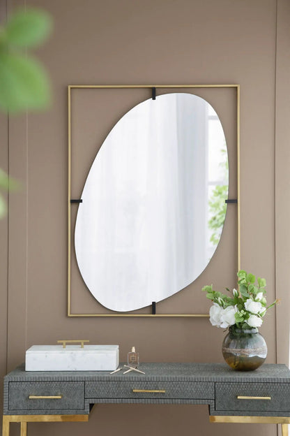 Poppy Mirror With Metal Frame Design Bathroom