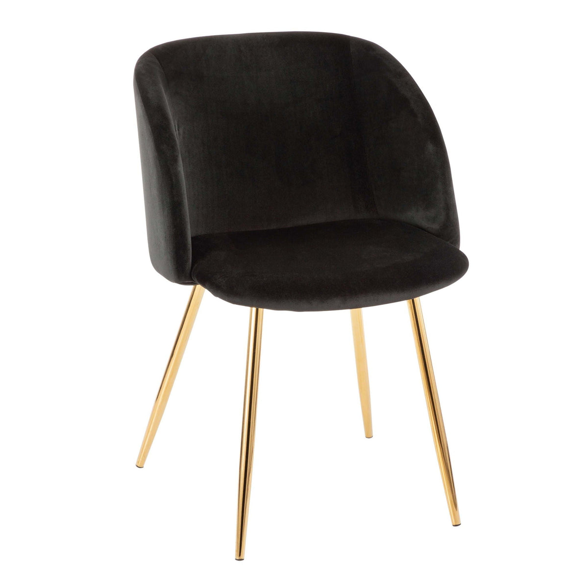 Chair in black velvet with curved back and gold legs by HouseOfZazla on Tampa Home & Garden Store