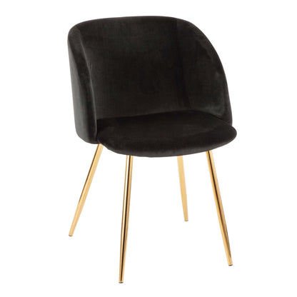 Chair in black velvet with curved back and gold legs by HouseOfZazla on Tampa Home & Garden Store