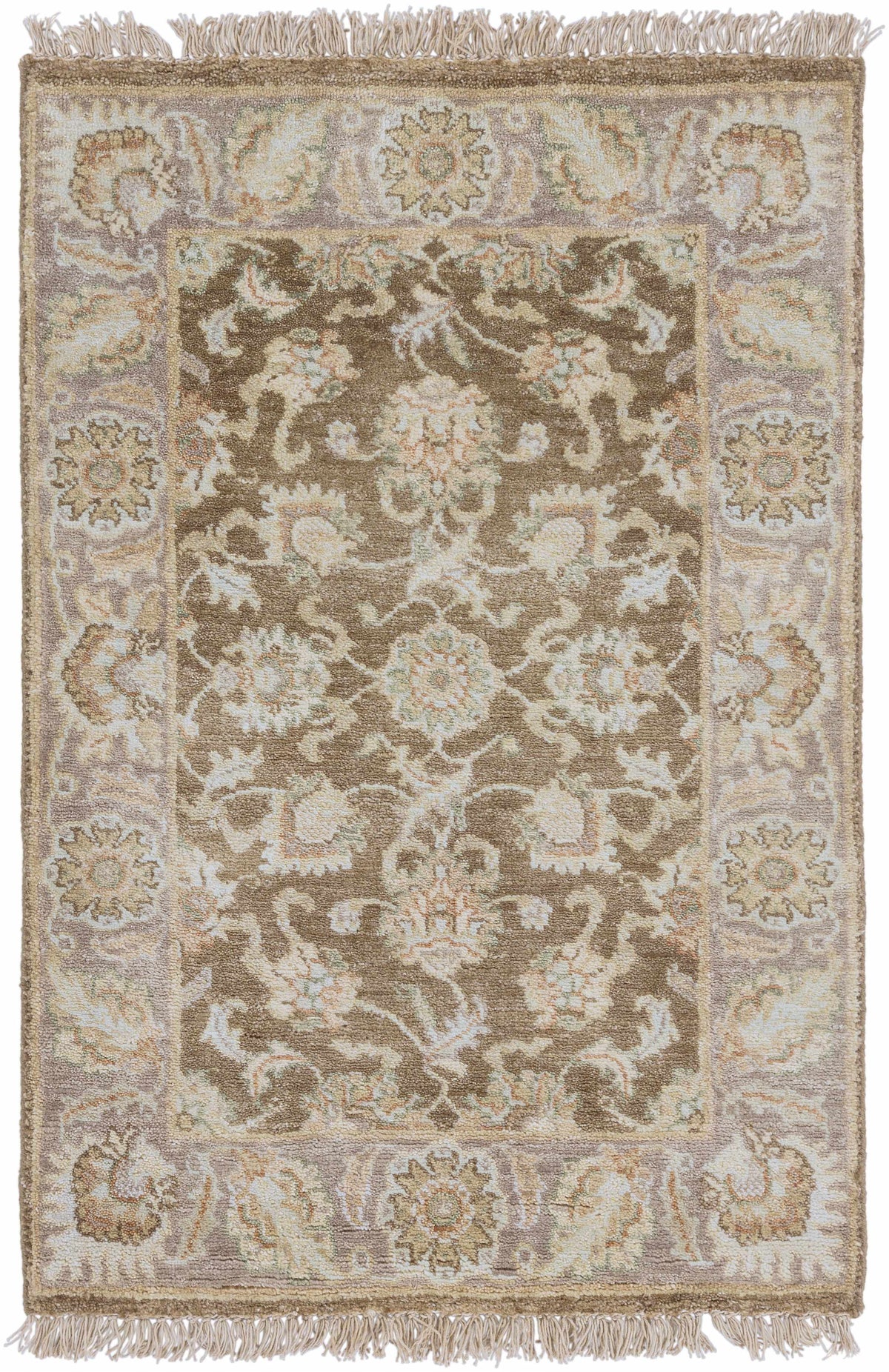 Caernarfon Premium Wool Area Rug - Clearance beige/brown ornate motif Boutique Rugs on Tampa Home & Garden Store