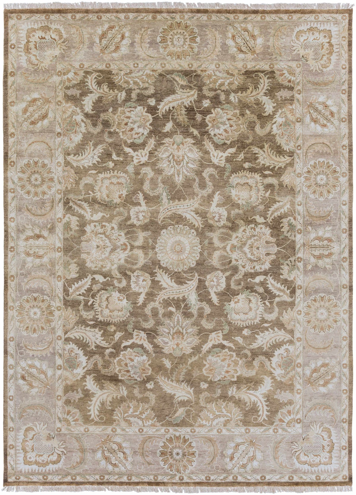 Caernarfon Premium Wool Area Rug beige/brown floral pattern by Boutique Rugs on Tampa Home & Garden Store
