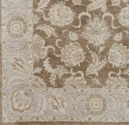 Caernarfon Premium Wool Area Rug Boutique Rugs in beige/brown floral pattern with border on Tampa Home & Garden Store