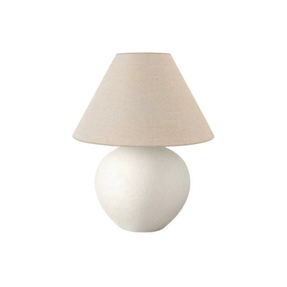 Table lamp Contemporary cream shade atop a textured round base Unique Piece Furniture on Tampa Home & Garden Store