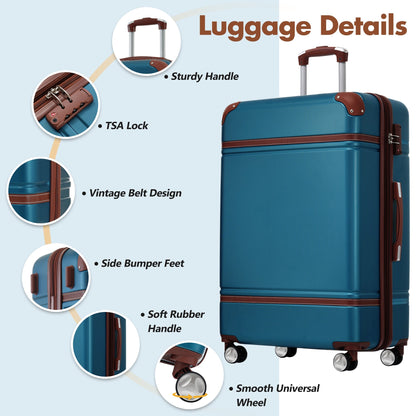GigaTech Hardshell 3-Piece Lightweight Luggage Set Blue 28in by HouseOfZazla on Tampa Home & Garden Store
