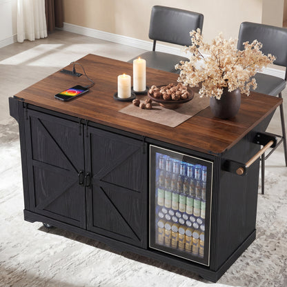 Kk 72 Inch Farmhouse Kitchen Island and a Storage