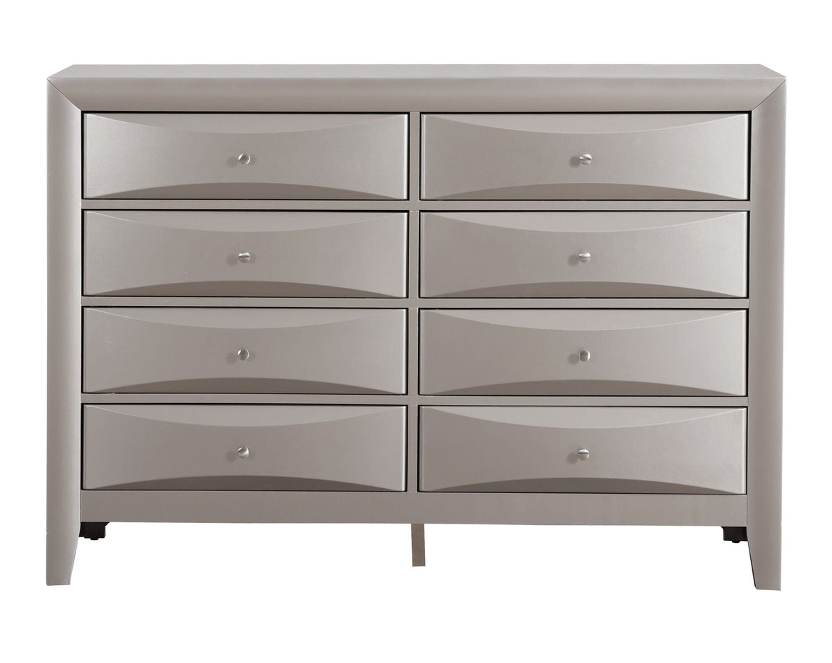 Marilla dresser with molded resin drawer fronts, gray finish, 8-drawer unit on Tampa Home & Garden Store