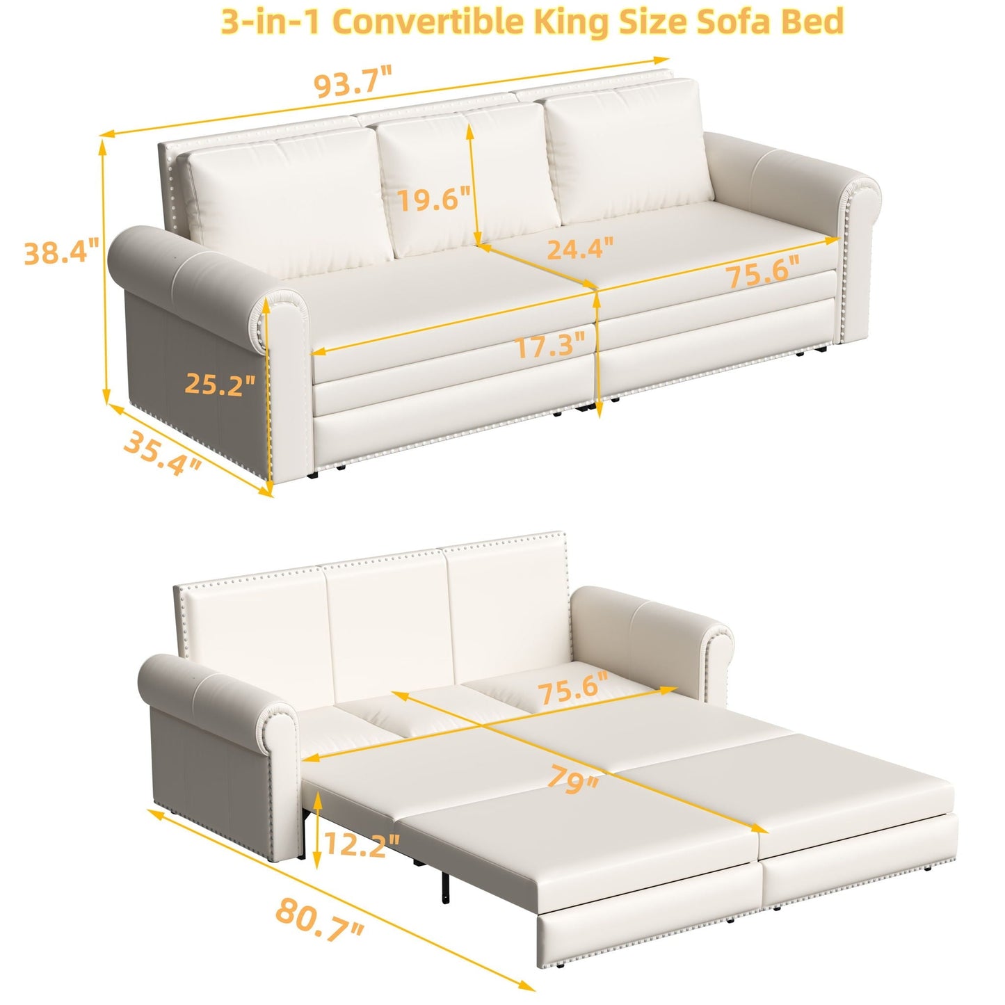 Chesterfield and convertible sleeper sofa