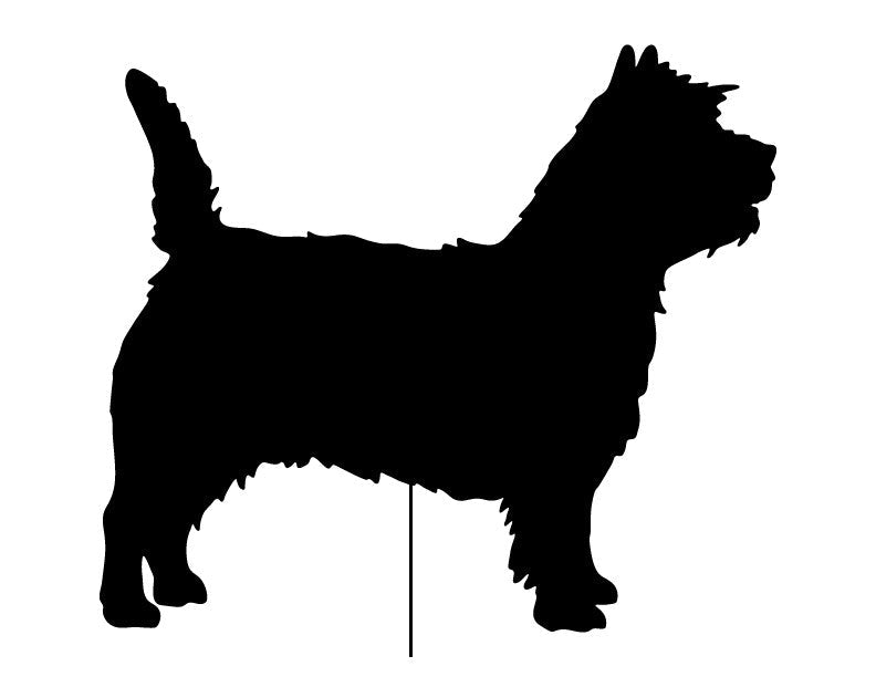 Cairn Terrier garden stake silhouette, black wall hanging garden sculpture on Tampa Home & Garden Store