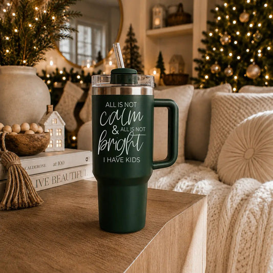 Calm and Bright Insulated Tumbler with Handle